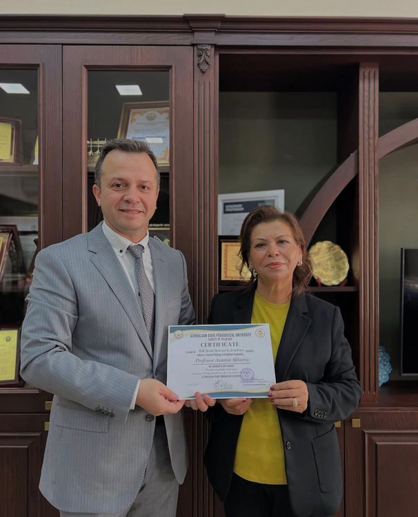 The award was presented to Professor Mahira Huseynova, Vice-Rector for International Relations of the Azerbaijan State University of Political Science and Technology.